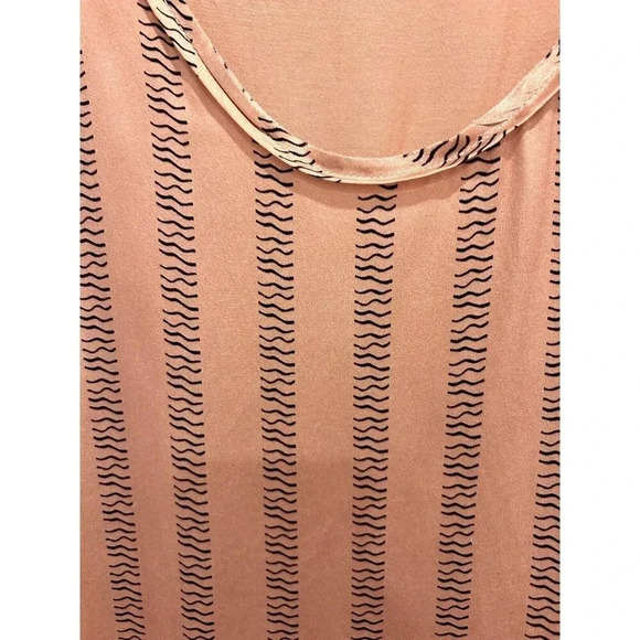 Reiss Remy Silk Front Striped Tank Large Peachy Pink - Picture 2 of 6